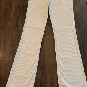 YANUK Women's Size 2 NEW Chino Boot Cut Stripe Pants Beige 25”x 33” Made In USA